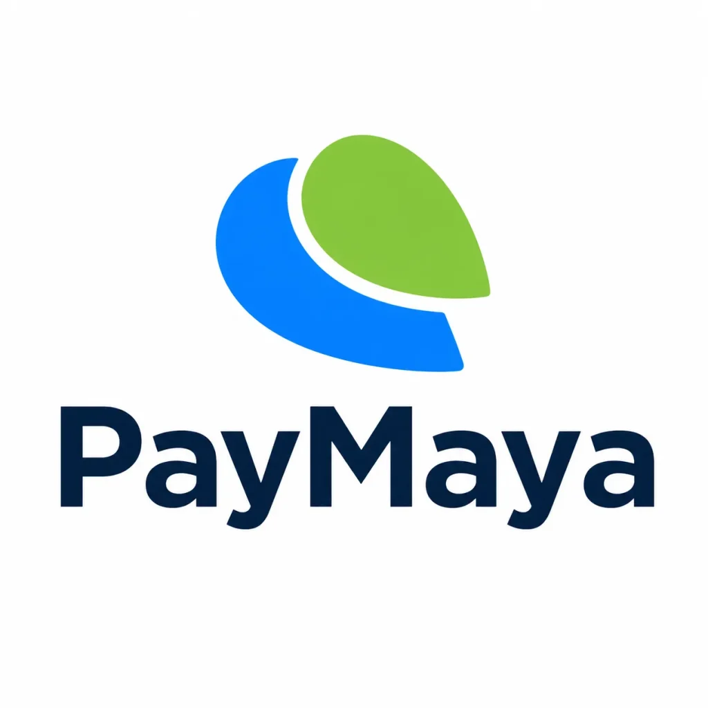 Stylized leaves logo with PayMaya text Stylized leaves logo with PayMaya text