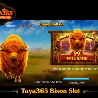 taya365 Charge Buffalo slot game loading screen